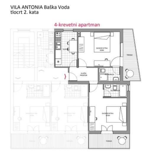 Villa Antonia Baška Voda Екстериор снимка