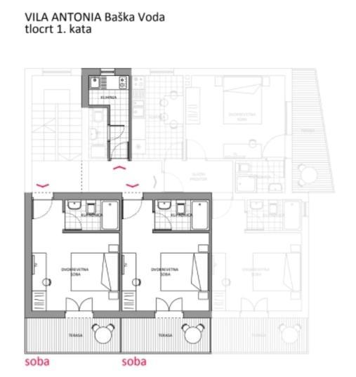 Villa Antonia Baška Voda Екстериор снимка
